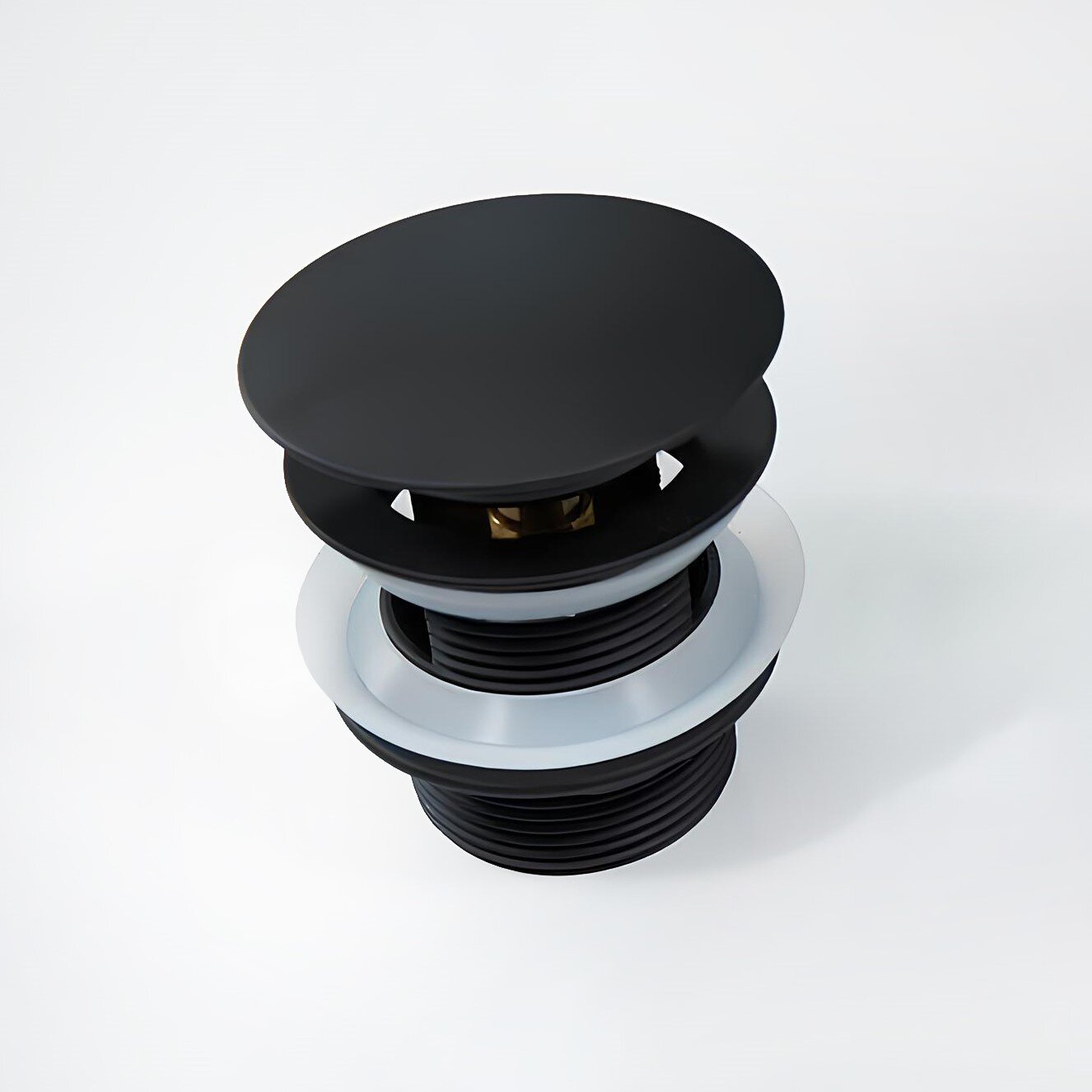 Изображение товара Донный клапан Vincea VDR0-4B для раковины, черный матовый, латунь, 1 1/4 дюйма