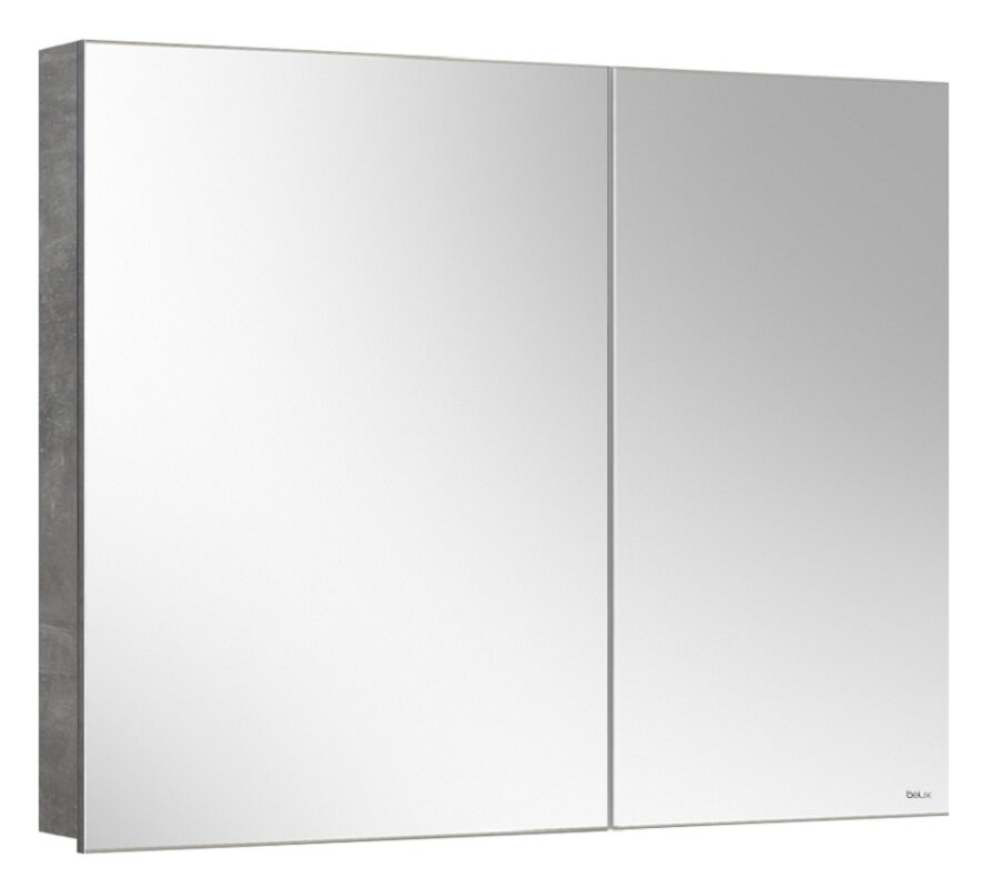Изображение товара Зеркальный шкаф Belux Стокгольм ВШ 90, бетон чикаго светло-серый