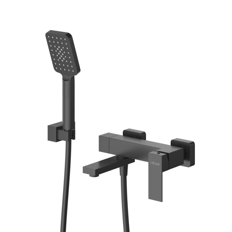 Изображение товара Смеситель для ванны и душа Cezares SLIDER-VD-NOP, с душевым гарнитуром, черный матовый