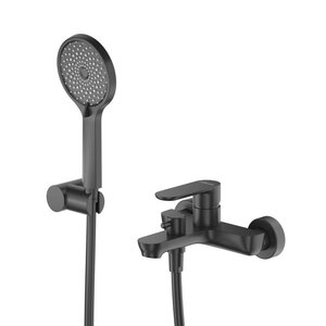 Изображение товара Смеситель для ванны и душа Cezares STYLUS-VD-NOP, с душевым гарнитуром, черный матовый