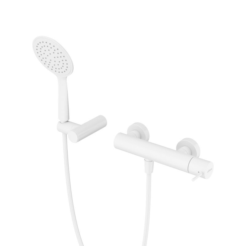 Изображение товара Смеситель для душа Cezares LEAF-D-L-BIO, с душевым гарнитуром, белый матовый