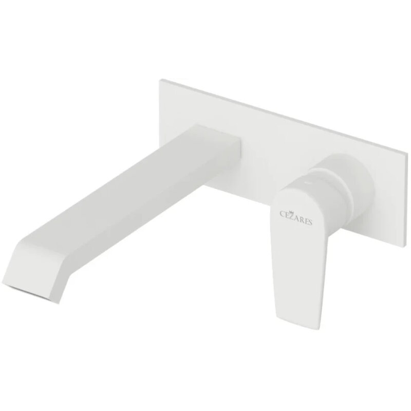 Изображение товара Современный смеситель для раковины Cezares NAUTIC-BLI-BIO с донным клапаном белый матовый