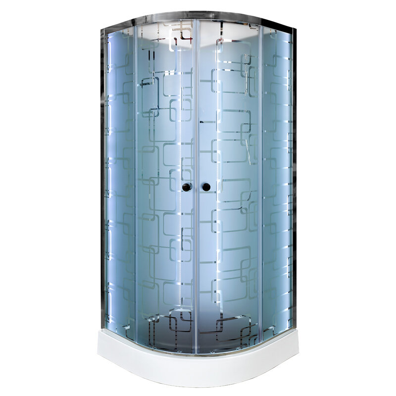 Изображение товара Душевая кабина AvaCan EM1510NLED GM 98224 100x100 см гидромассаж LED подсветка низкий поддон