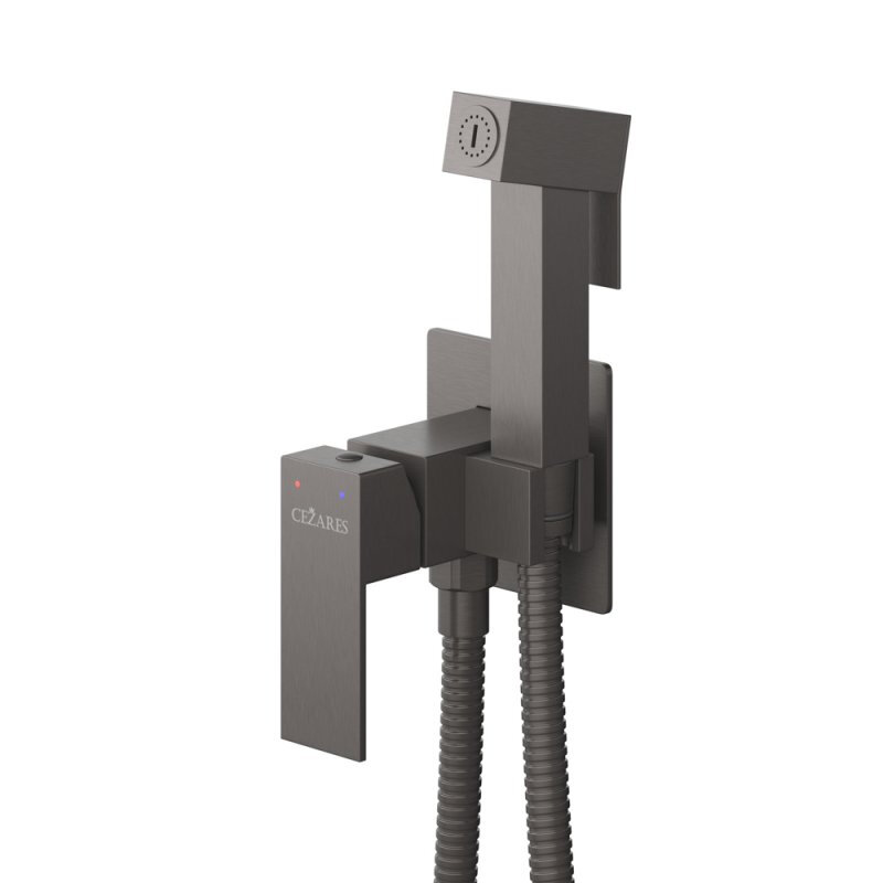 Изображение товара Гигиенический душ Cezares SLIDER-DIF-GM, со смесителем, оружейная сталь