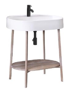 Изображение товара Тумба под раковину Belux Эмилия Н 75 75 см напольная ясень с белой патиной