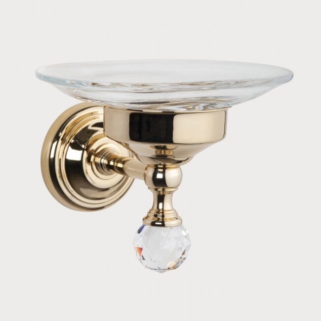Изображение товара Мыльница Tiffany World Crystal TWCR106oro-sw золото настенная с кристаллами Swarovski