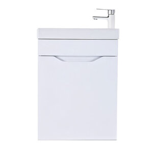 Изображение товара Тумба с раковиной Orange Мини, 40 см, смеситель хром, подвесная, Smart Pack, белая