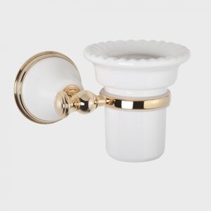 Изображение товара Стакан для щеток Tiffany World Harmony TWHA109bi/oro, белый/золото