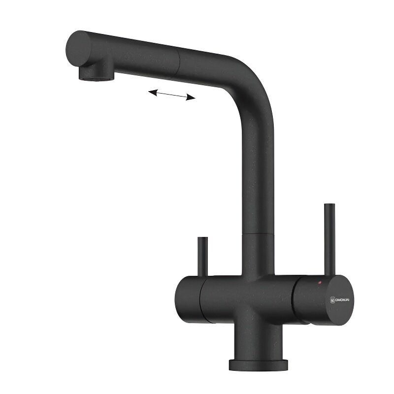 Изображение товара Omoikiri Takamatsu-S 4994570: смеситель для кухонной мойки с фильтром, черный Изображение товара Omoikiri Takamatsu-S 4994570: смеситель для кухонной мойки с фильтром, черный