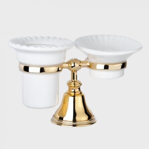 Изображение товара Мыльница и стакан для щеток Tiffany World Harmony TWHA141oro, золото
