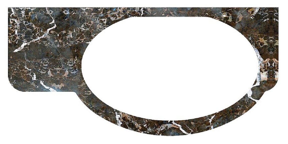 Изображение товара Столешница Belux Толедо 1300 из искусственного мрамора черный глянцевый