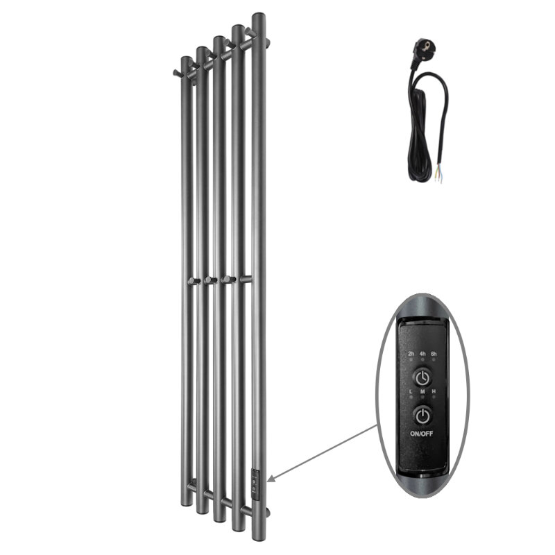 Изображение товара Электрический полотенцесушитель Маргроид Inaro 120 см 8 крючков серый