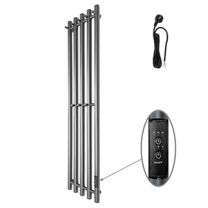 Изображение товара Полотенцесушитель электрический Маргроид Inaro-12024-1049-7024, 8 крючков, ширина 27 см, высота 120 см, диммер справа, графитовый серый