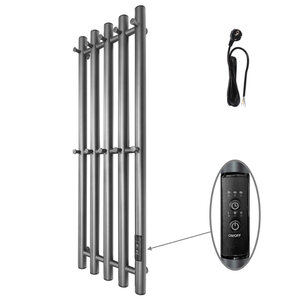 Изображение товара Полотенцесушитель электрический Маргроид Inaro-8024-1049-7024, 10 крючков, ширина 27 см, высота 80 см, диммер справа, графитовый серый