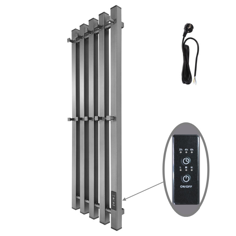 Изображение товара Электрический полотенцесушитель Маргроид Inaro 8024 10 крючков 27х80 см графитовый серый