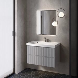 Изображение товара Тумба под раковину Aquame S1 AQM900180GM, 80 см, подвесная, цвет серый