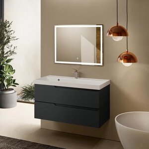 Изображение товара Тумба под раковину Aquame S3 AQM900310GM, 100 см, подвесная, цвет антрацит