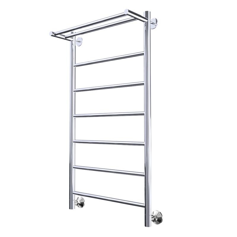 Изображение товара Полотенцесушитель водяной Тругор Аспект серия 1, Аспект1/нп10050П, ширина 55 см, высота 100 см, подключение нижнее, с полкой, хром