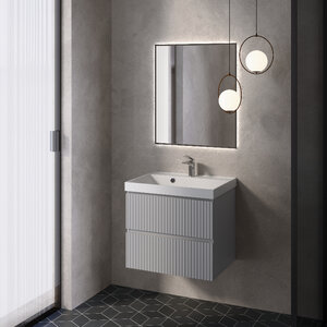 Изображение товара Тумба под раковину Aquame S1 AQM900160GM, 60 см, подвесная, цвет серый