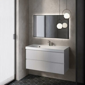 Изображение товара Тумба под раковину Aquame S1 AQM900110WH, 100 см, подвесная, цвет белый