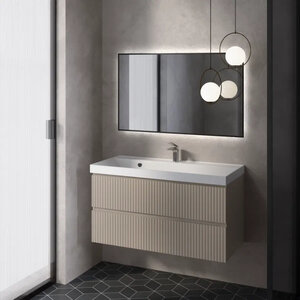 Изображение товара Тумба под раковину Aquame S1 AQM900110BG, 100 см, подвесная, цвет бежевый