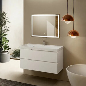 Изображение товара Тумба под раковину Aquame S3 AQM900310WH, 100 см, подвесная, цвет белый