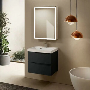 Изображение товара Тумба под раковину Aquame S3 AQM900360GM, 60 см, подвесная, цвет антрацит