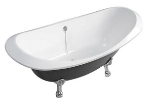 Изображение товара Ванна из искусственного камня Belux Ромео ВР-1750, овальная 175x75 см черная