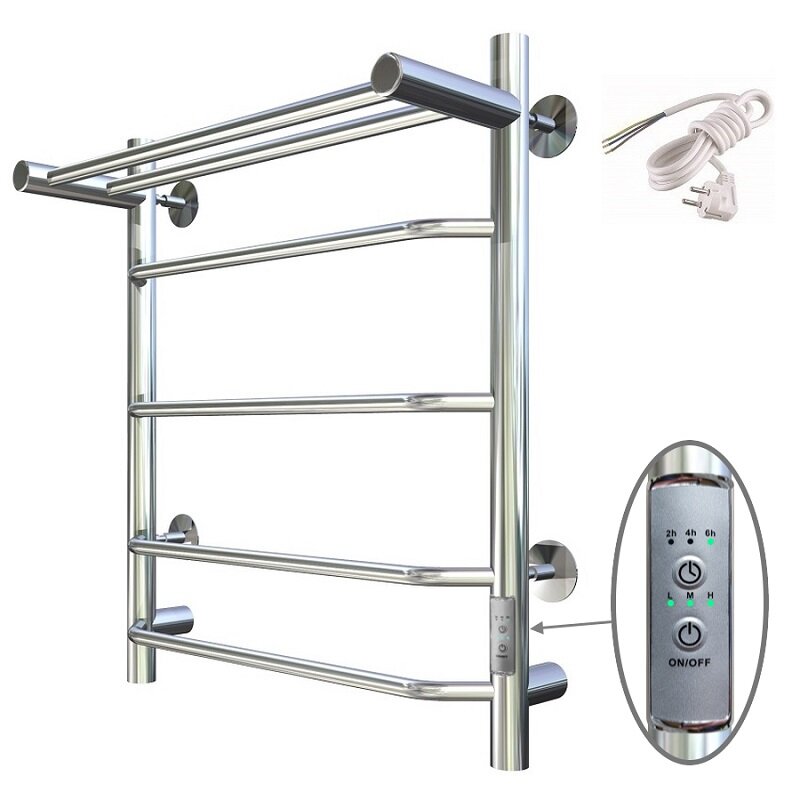 Изображение товара Полотенцесушитель электрический Тругор Браво Пэк сп серия 3, БравоПэксп3П/605032, ширина 50 см, высота 60 см, диммер справа, с полкой, хром