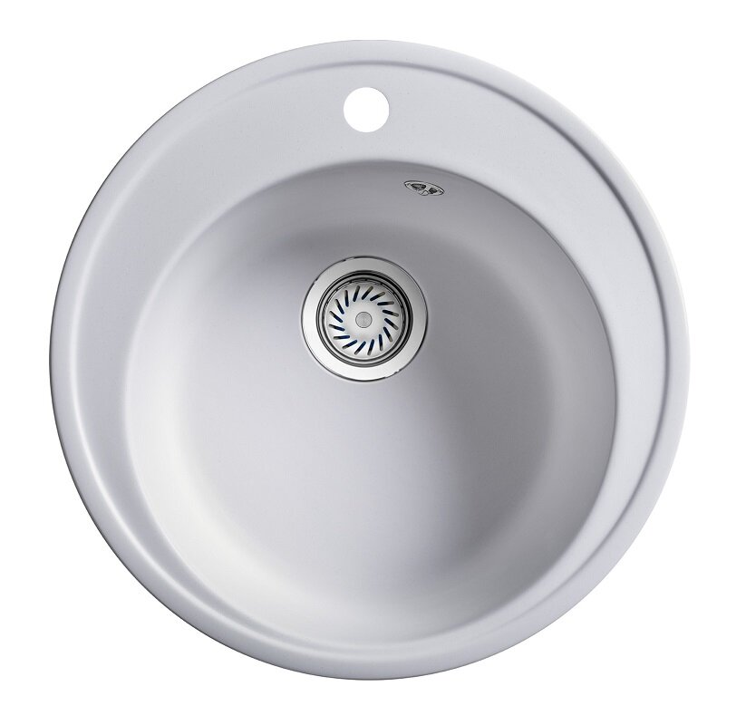 Изображение товара Мойка кухонная Belux BRG 51-01 из искусственного камня белого цвета