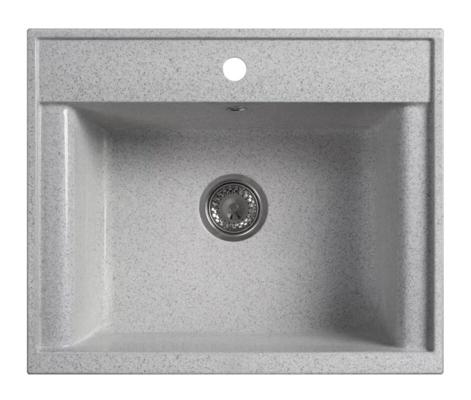 Изображение товара Мойка кухонная Belux SG-REC-6050, 4810924274151, 60 см, искусственный камень, олово светло-серый