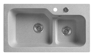 Изображение товара Мойка кухонная Belux SG-REC-DUO 8045-01, 4810924274212, 80 см, искусственный камень, олово светло-серый