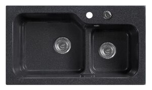 Изображение товара Кухонная мойка Belux SG-REC-DUO 8045-01 из искусственного камня 80 см черная