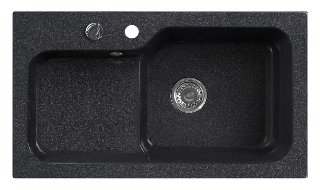 Изображение товара Мойка кухонная Belux SG-REC-HALF-8045 80 см искусственный камень черная