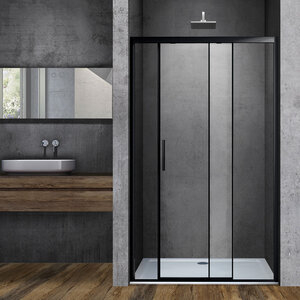 Изображение товара Душевая дверь Vincea VDS-3SO130CLB, 130 см, стекло прозрачное, профиль черный