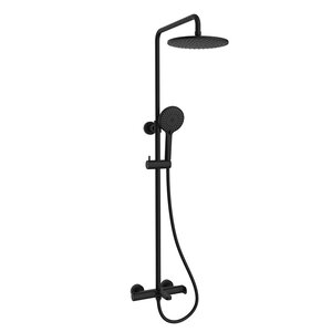 Изображение товара Душевая система Vincea Rondo VSFS-1R1MB, с изливом, черная матовая