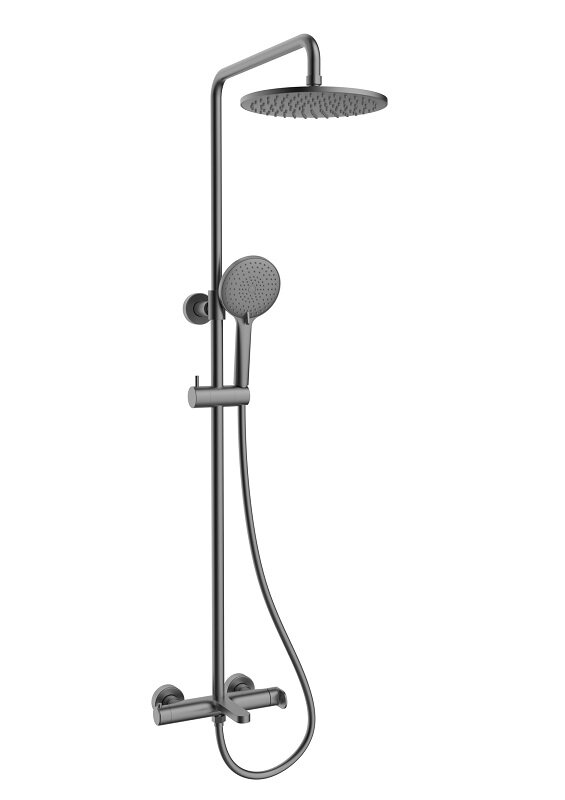 Изображение товара Встроенная душевая система Vincea Rondo VSFS-1R1GM с изливом, вороненая сталь