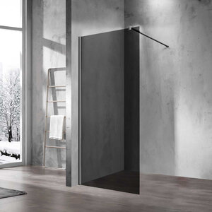 Изображение товара Душевая стенка со свободным входом Vincea Walk-In VSW-1H110CGGM, 110 см, стекло тонированное, профиль вороненая сталь, gunmetal