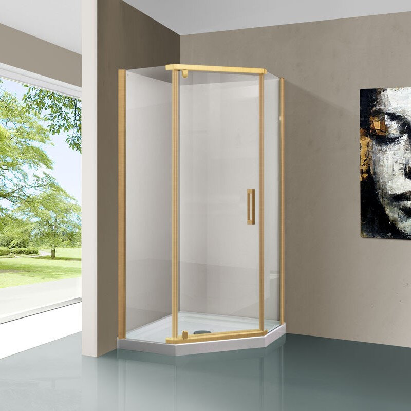 Изображение товара Душевой уголок Vincea Stresa VSP-1S900CLG 90x90 см прозрачное стекло золото