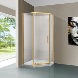Изображение товара Душевой уголок Vincea Stresa VSP-1S900CLG 90x90 см прозрачное стекло золото