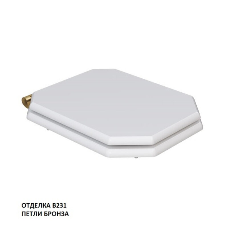 Изображение товара Крышка-сиденье Caprigo Tempo KFe-47B-B231 с микролифтом и бронзовой фурнитурой
