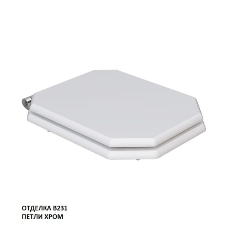 Изображение товара Крышка-сиденье Caprigo Tempo KFe-47C-B231, с микролифтом, фурнитура хром, цвет белый