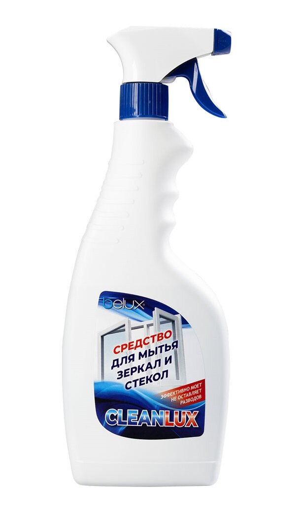 Изображение товара Моющее средство Belux Cleanlux для стекол и зеркал 0.4 л с распылителем Изображение товара Моющее средство Belux Cleanlux для стекол и зеркал 0.4 л с распылителем