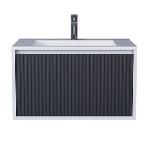 Изображение товара Тумба под раковину Uperwood Next Premium 3930205150, 70 см, подвесная, цвет белый/графит матовый