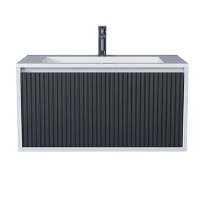 Изображение товара Тумба под раковину Uperwood Next Premium 3930205154, 80 см, подвесная, цвет белый/графит матовый