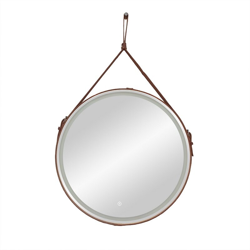 Изображение товара Зеркало Uperwood Round 291020277, 80 см, с подсветкой, сенсорный выключатель, цвет ремня коричневый