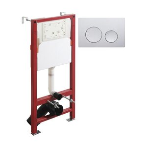 Изображение товара Инсталляция для подвесного унитаза Agger ACC500+APB0100, клавиша смыва хром