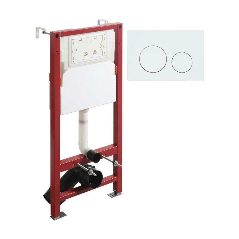 Изображение товара Инсталляция для подвесного унитаза Agger ACC500+APB0188, клавиша смыва белая