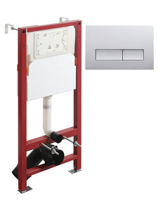 Изображение товара Инсталляция для подвесного унитаза Agger ACC500+APB0200, клавиша смыва хром