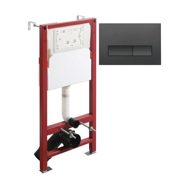 Изображение товара Инсталляция для унитаза Agger ACC500+APB0244 с механической кнопкой черный матовый